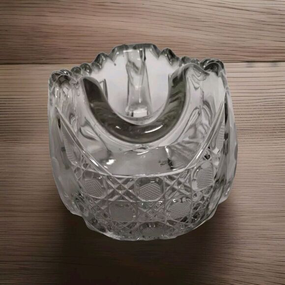 Brilliant Cut Crystal Glass‎ Cream and Sugar Set - Sawtooth Rim Vintage - Picture 3 of 10